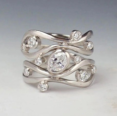 Irregular Geometric Cubic Zirconia Ring Prong Set Polished Women’s Jewelry