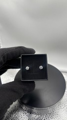 GRA 5mm Round Moissanite Stud Earrings VVS1 Excellent Cut Silver Prong