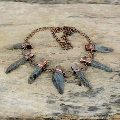 Labradorite Rough Copper Gift For Love Electroformed Adjustable Necklace 18.0″