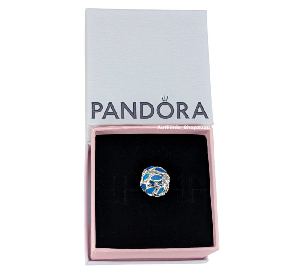 New 100% Authentic PANDORA Blue Splash Openwork Swimming Fish Charm 79469901