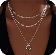 14K Gold Plated Layered Necklace Set Women – Stackable Trendy Chains