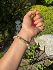6mm Natural Untreated Multi-Color Jadeite DIY Beaded Bracelet | 天然多彩翡翠DIY手串