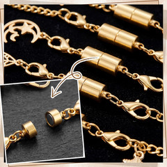 36 Pcs Necklace Extender 5 Style 2 Colors Gold and Silver Clasps Chains for Wome