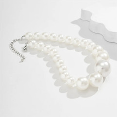 Women’s Fashion Bohemian Jewelry White Thick Pearl Choker Necklace 575
