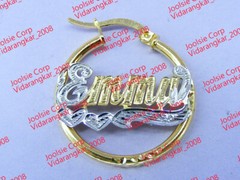 PERSONALIZED 14K gold plated 1″ BABY ROUND HOOP NAME EARRINGS * ANY ANME