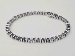 925 Sterling Silver Round Cut Amethyst Women’s Tennis Bracelet 6.7″