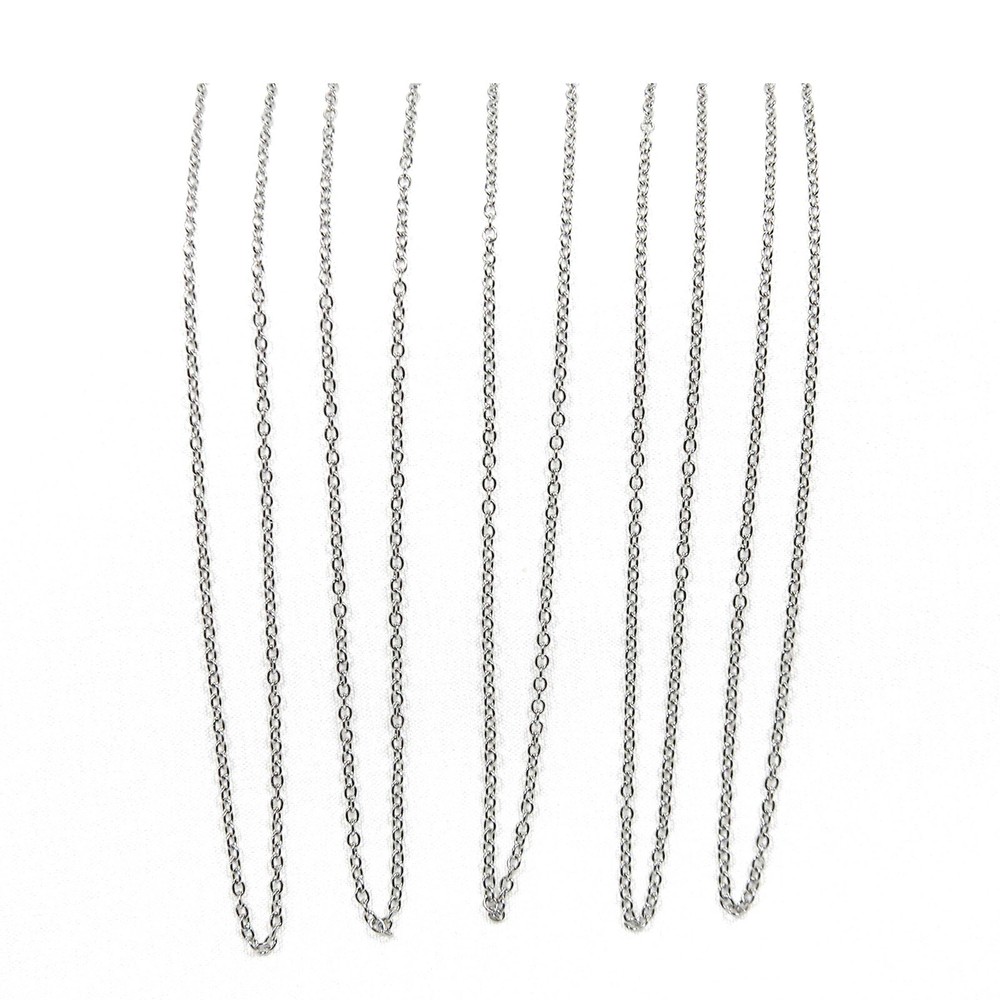 5 Dainty Surgical 304 Grade Stainless Steel Silver 1.5mm Thin Chain Necklaces