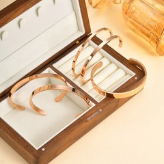 3–10mm Stainless Steel Open Cuff Bangles Unisex Glossy Bracelets Set