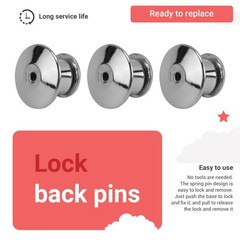 100PCS Locking Pin Back Locking Pin Retainer Buckle, for Locking the Back6684