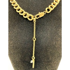 Kenneth Cole Gray Ribbon & Graduated Copper Jewel Statement Necklace