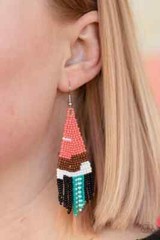 Paparazzi SUMMER HEAT orange SEED BEAD earrings