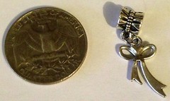 Gift Ribbon Shaped charm Fits Approx 5mm bracelet