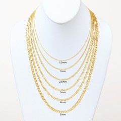 14K Yellow Gold Solid 1.5mm-12mm Cuban Curb Chain Link Pendant Necklace 16″- 30″