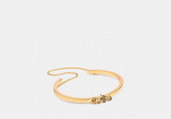 NIB Coach Original Gold Tone Bangle Cuff Horse Carriage Double Chain Cuff