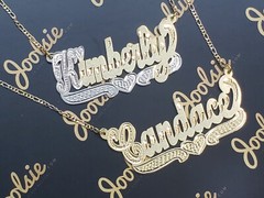 Personalized 14K Gold Plated / 2TONE Name Plate Necklace ANY NAME SHIPS FROM US