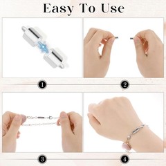 5Pcs Silver Magnetic Necklace Extender, Magnetic Necklace Clasps and Closures wi