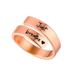 Just Breathe Rings for Women Gifts Trendy Stuff Adjustable Rings
