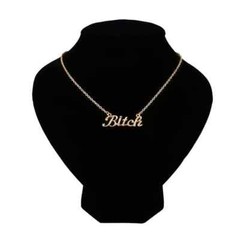 NEW Bitch Letters Pendant Charm Gold Silver Necklace Chain Women Punk Jewelry