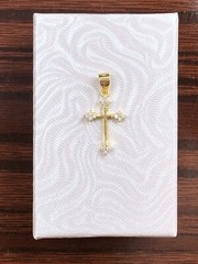 925 Sterling Silver CZ Orthodox Cross Pendant Tiny 17mm(0.67″)/25mm(0.98″)