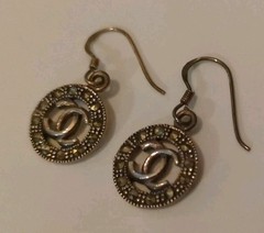 Authentic Vintage Chanel Iconic interlocking CC Logo Earrings Jewelry