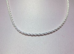 16″-30″ INCH STERLING SILVER PLATED 2.5 MM ROPE FRENCH STYLE CHAIN NECKLACE