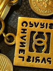 CHANEL Bracelet Bangle AUTH Coco Mark chain Logo Vintage Rare Gold Icon F/S