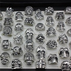 Wholesale 25pcs Mixed Men’s Skull Gothic Biker Rings Top Styles Jewelry Lot