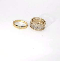 Size 7.5 Stacking Ring Lot Of 2 – 14k Gold-plated CZ Bundle – Nordstrom NWOT
