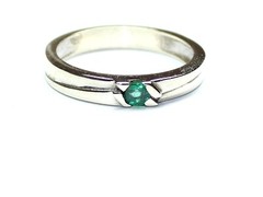 Zambian Emerald Sterling Silver Ring, Emerald Gemstone Ring, Emerald Men’s Ring