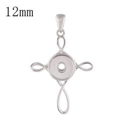 12mm Mini Petite Snap Pendant Cross Silver Tone Fits 12mm Ginger Style Charms 2″