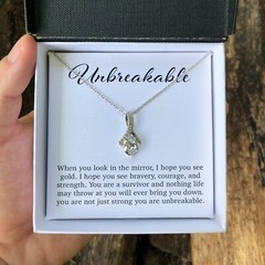 Unbreakable Necklace, Unbreakable Strength Necklace, Unbreakable Strength Gift