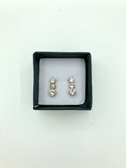 Beautiful Clear Stone Drop Earrings – Colorless Sparkling Secure Lock Stud