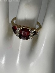 Gold Ring Size 6.5. With Diamonds. (Stamped 14K-Tested 13.95KT) Weight 3.0g