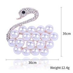 Pearl Swan Brooches for Women Men Rhinestone Animal Pins Friend Gifts Hot Sale
