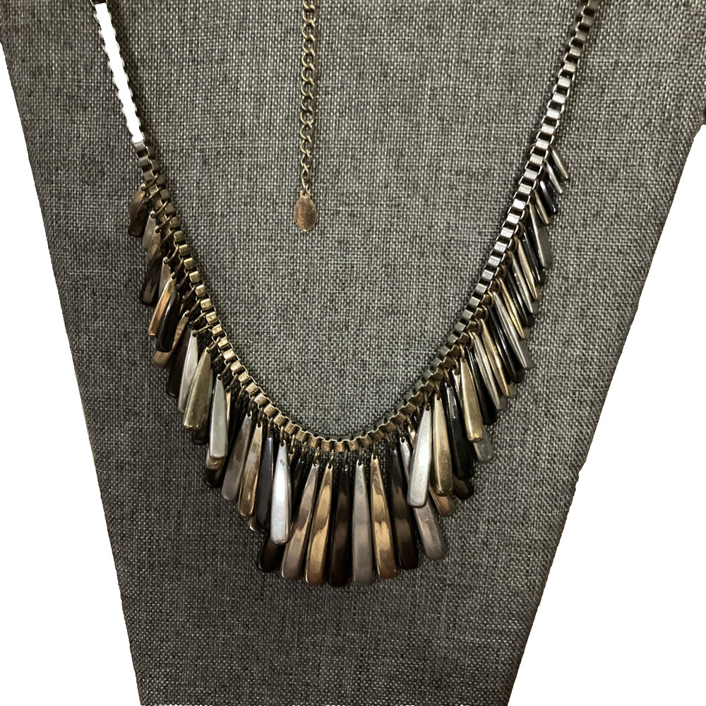 Vintage Black Gold Silver Statement Necklace Fashion Jewelry Gift for Her