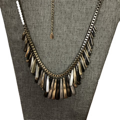 Vintage Black Gold Silver Statement Necklace Fashion Jewelry Gift for Her
