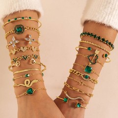20Pcs Dainty Layered Chain Bracelets Adjustable Bangle Link Bracelet Set Women