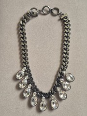 Exquisite Givenchy Swarovski crystal clear faceted large crystal necklace choker