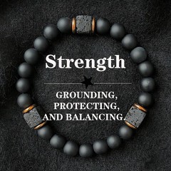 Elastic Volcanic Stone Bracelet Square Agate Jewelry Modern Men Magnetic Therapy