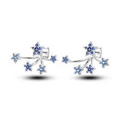 LAZA Optional 925 Sterling Silver Stud Earrings AAA CZ Love Stars Moon for Women