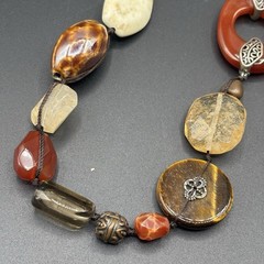 Silpada Sterling Silver Tiger Eye, Quartz & Red Agate “Heat Wave” Necklace N2419