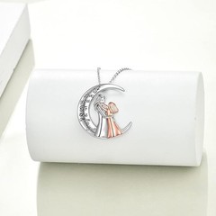 Mom Daughter Moon Necklace Pendant – I Love You to the Moon & Back Jewelry