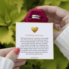 I F♡cking Need You Adjustable Ring – 304 Stainless Steel Couples Jewelry Gift Bo