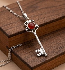 Natural Coroline Unique Made Key Brass Pendent Designe Comes With Chain