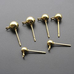 20 Pc Stainless Steel Round Ball Earrings Women Loop Stud Making DIY Jewelry