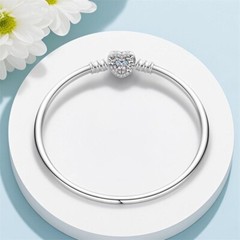 KUNSIR 925 Sterling Silver Butterfly Heart Bangle Bangle Bracelet For Women Gift