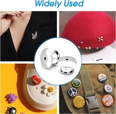 40PCS Locking Pin Back Keeper Clasp, Metal Pin Backing for Brooch Lapel