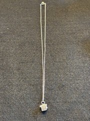 Prayer Box Pendant Necklace Silver Toned Secret Locket 18” Chain Opens