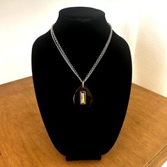 Kenneth Cole New York Tortoise Shell Resin Amber Crystal Double Chain Necklace