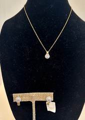 New Palm Beach Jewelry By Seta Goldplated pendant and earring set with Diamonds
